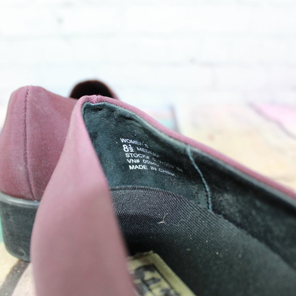 LL Bean Burgundy Nylon Comfort Slip-on Loafer Shoes Size 8.5 M - Picture 7 of 9